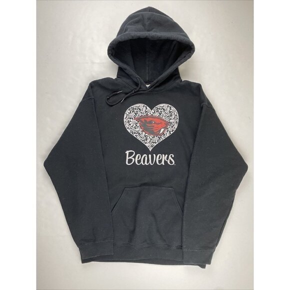 Oregon State Beavers Hoodie Sweatshirt Women’s M Black Graphics By Gildan - Picture 1 of 9